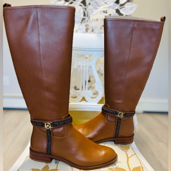 Michael Kors Brown Knee-High Leather Boots. NIB. Size 8 - Picture 1 of 14